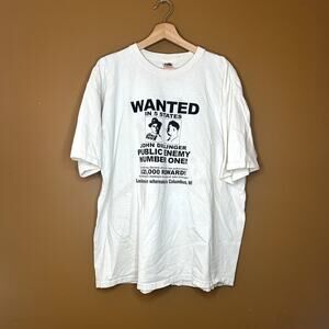 Vintage 90s John Dillinger Wanted T-Shirt